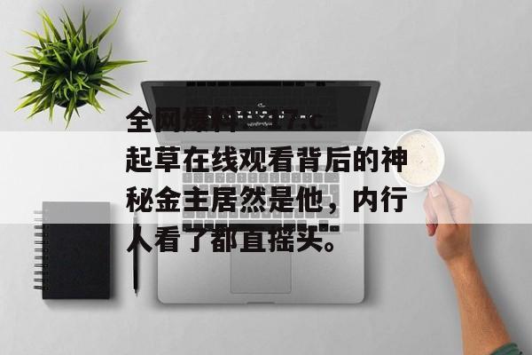 全网爆料：17.c 起草在线观看背后的神秘金主居然是他，内行人看了都直摇头。